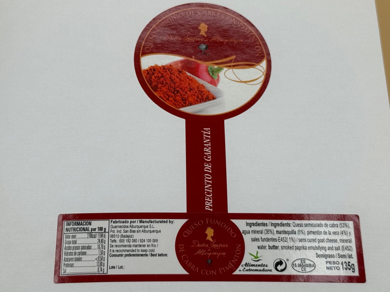 Crema de Queso Fundido de Cabra con Pimentón de la Vera - Imagen 4