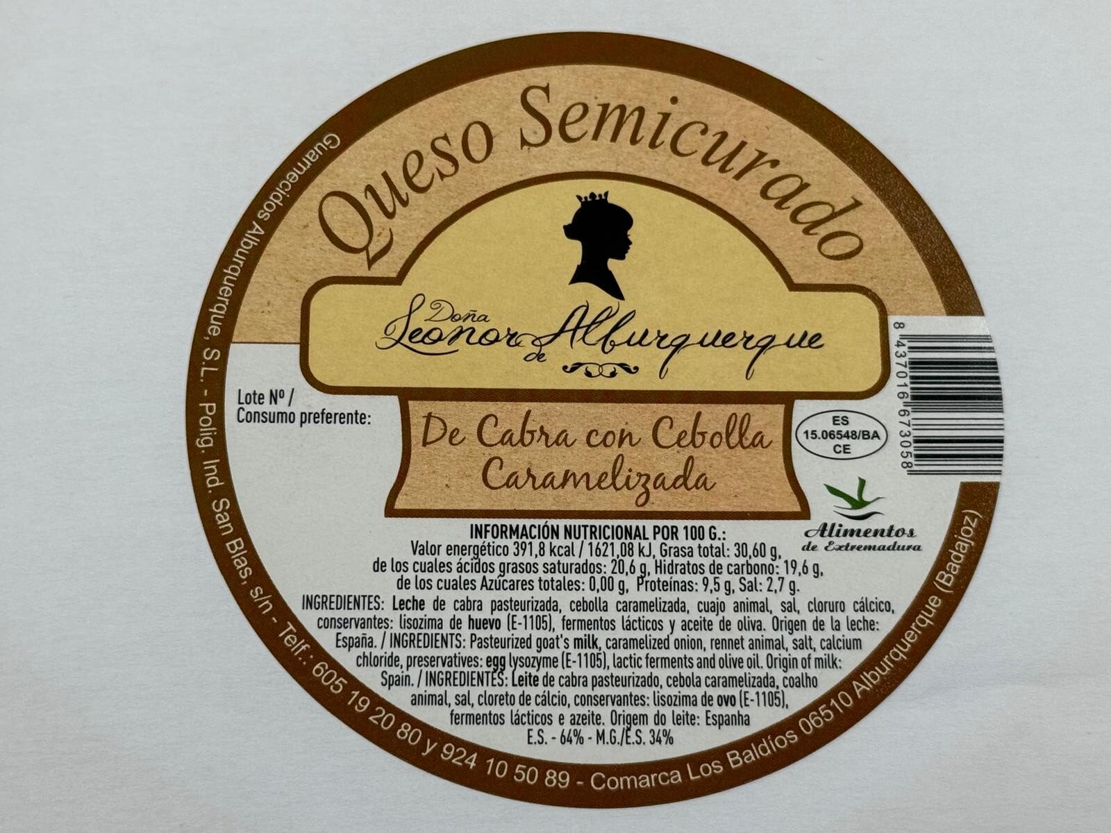 Queso Semicurado de Cabra con con cebolla caramelizada - Imagen 4